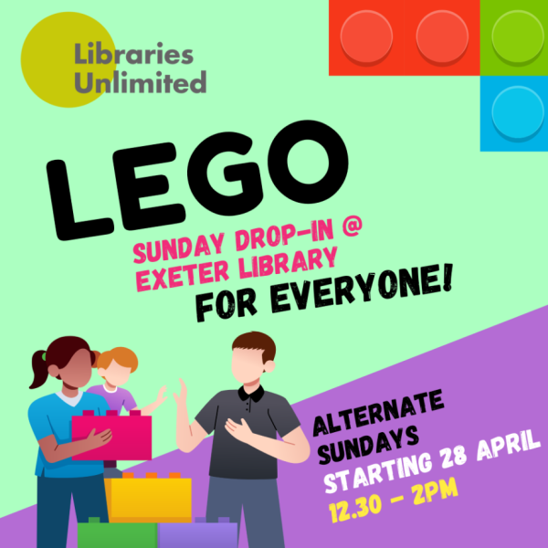 Lego Drop In at Exeter Library Alternate Sundays from 28/04/2024 (12:15 to 14:00)
