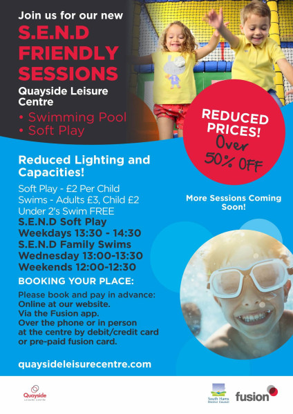 SEND Soft Play and Swimming sessions at Quayside Leisure Centre, Kingsbridge