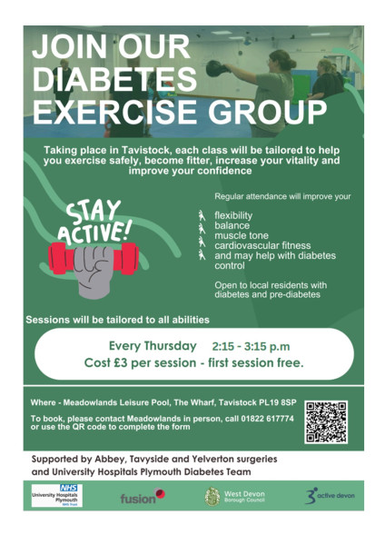 Diabetes Exercise Class at Meadowlands Leisure Centre, Tavistock