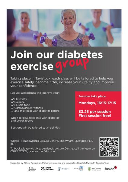 Diabetes Exercise Class at Meadowlands Leisure Centre, Tavistock