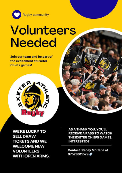 Become a Volunteer at Exeter chiefs on Match days