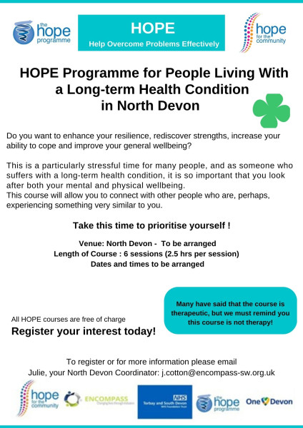 Do you live with a long-term health condition?  Would you like to join a course to offer you support