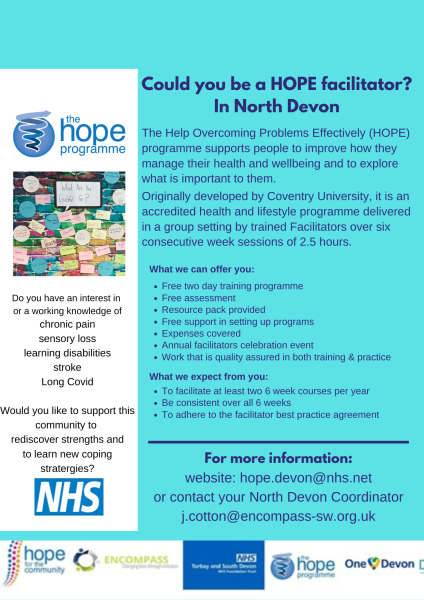 Could you become a HOPE Facilitator in North Devon?