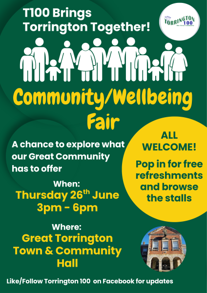 T100 Brings Torrington Together - Community/Wellbeing Fair