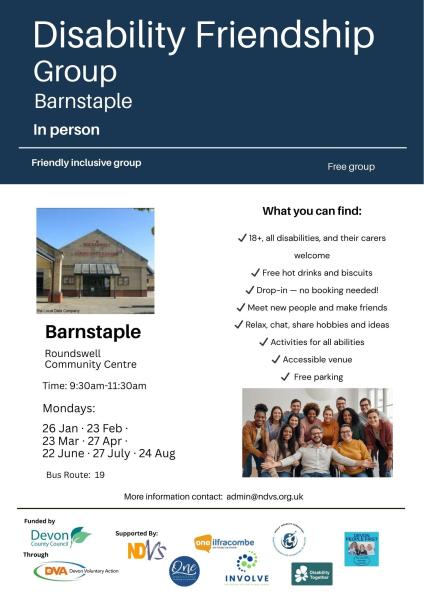 In Person Disability Friendship Groups- Barnstaple