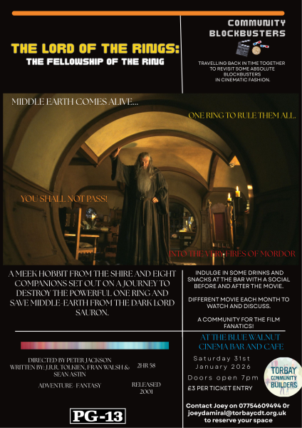 Community Blockbusters Film Club- 
Cinema, Social, Bar and Nostalgia!