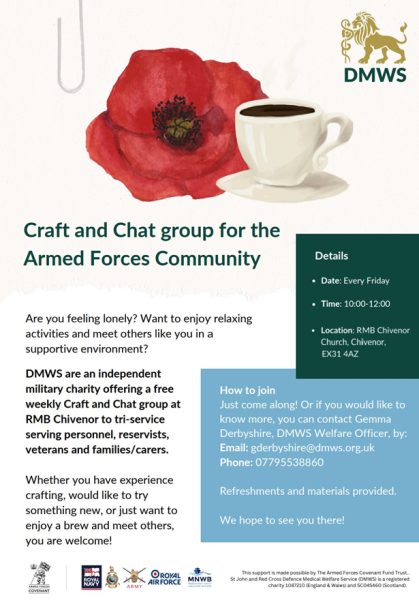 Craft & Chat coffee morning for  the Armed Forces Community
