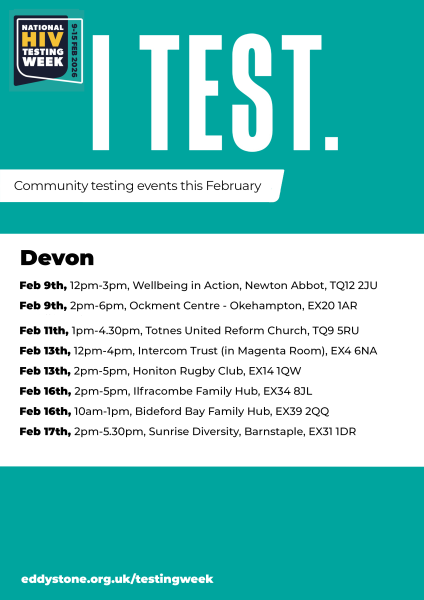 Free and confidential  HIV testing in Devon