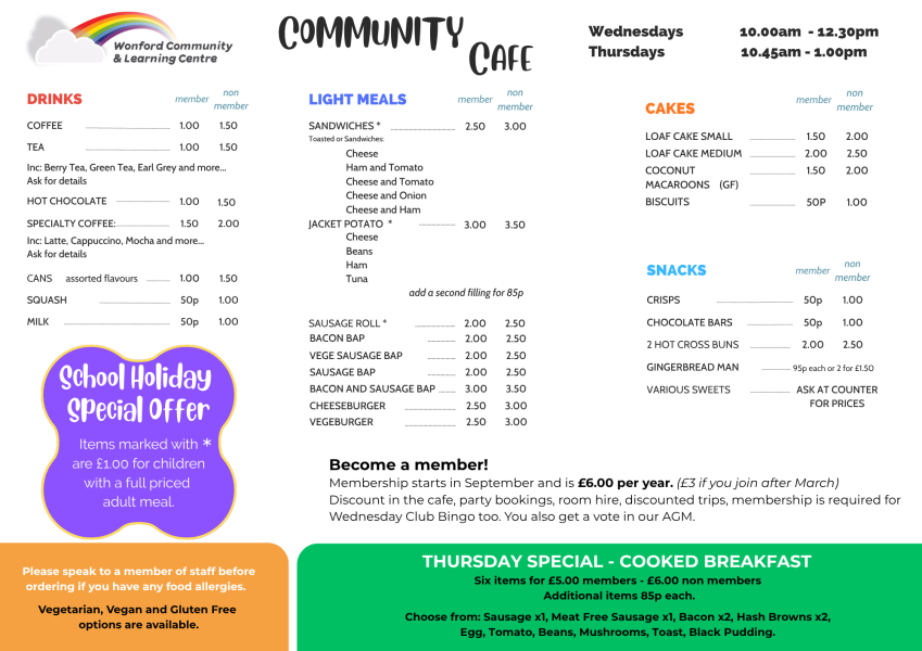 Community Cafes - Every Wednesday and Thursday morning at Wonford Community Centre