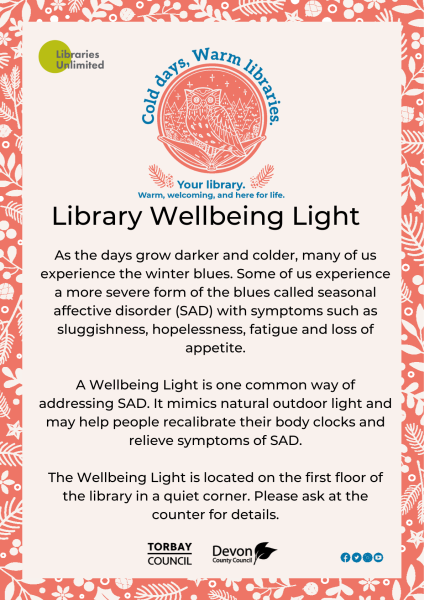 Wellbeing Light at Barnstaple Library