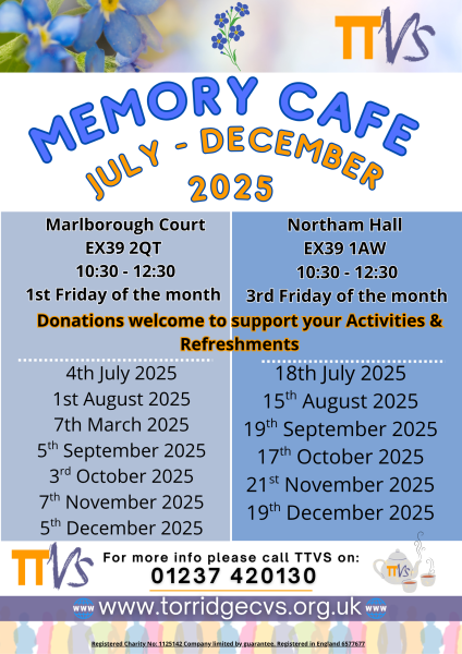 Memory Cafe's - Bideford & Northam