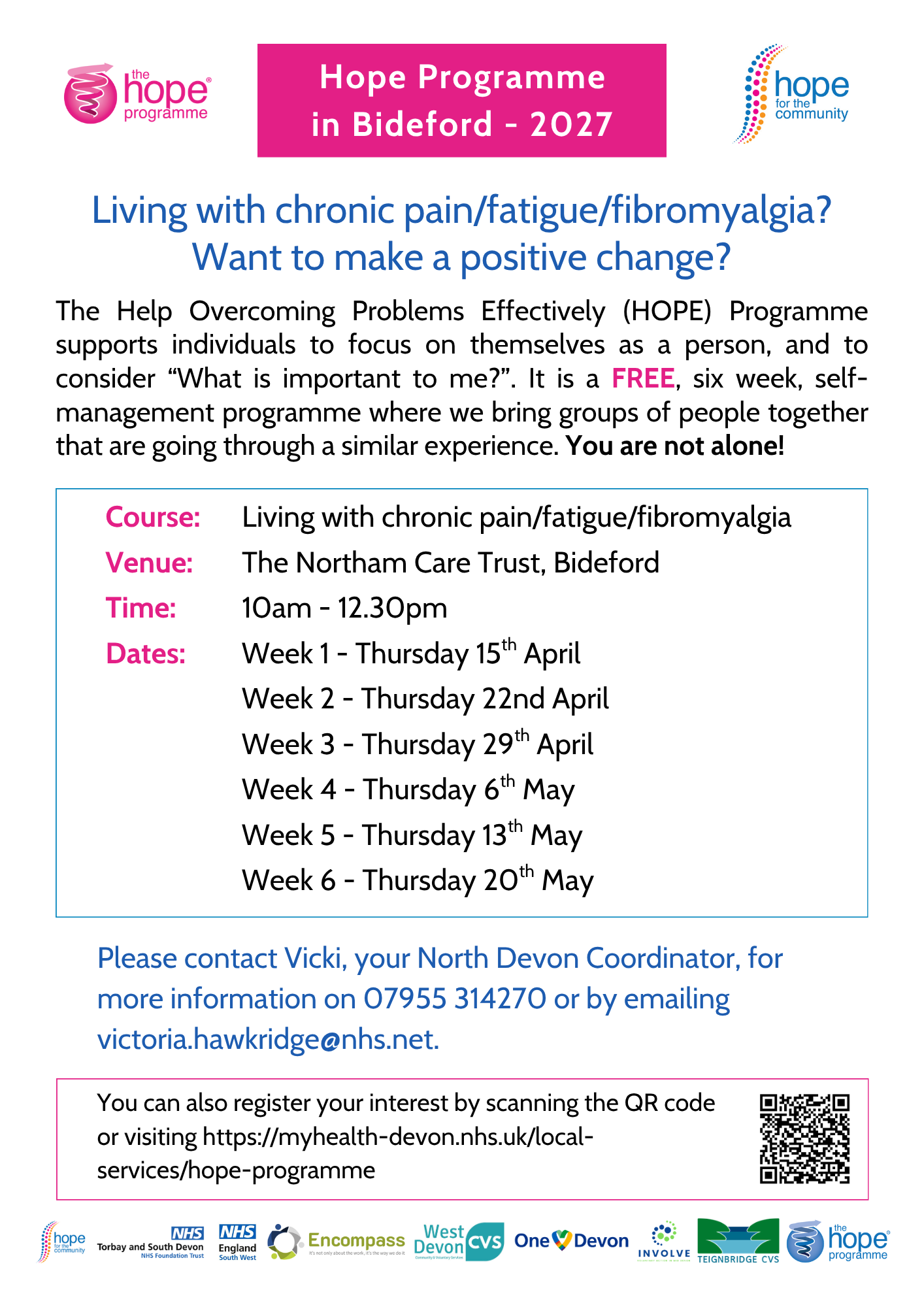 HOPE Programme in Bideford flyer